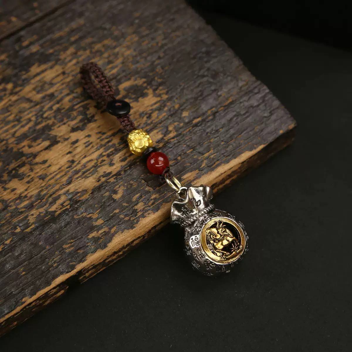 Móc khóa 12 Con Giáp - Túi Tiền Thần Tài Xoay_thumbnail_6