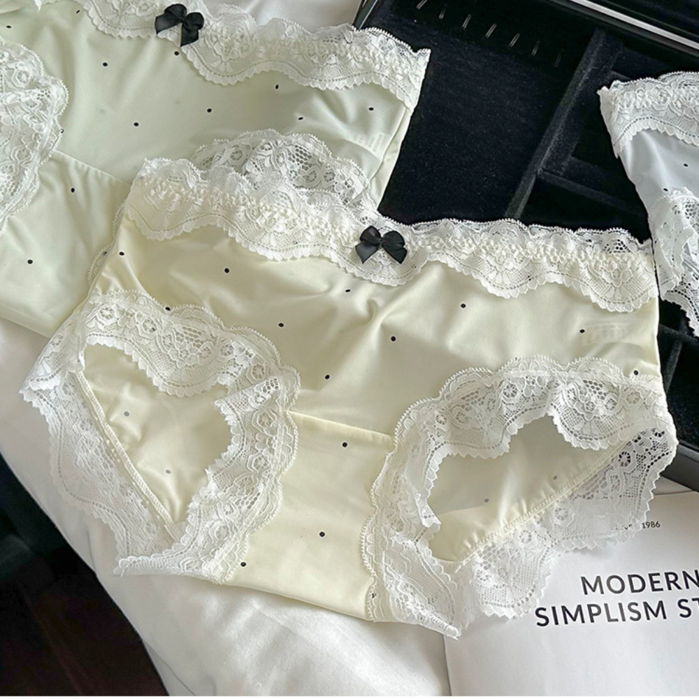 [Mã A24] Quần Lót Lụa Ren Nữ Mềm Mại Combo 5 Quần Lót Nữ Ren Đáy Quần Kháng Khuẩn Free Size -- Vikam_thumbnail_2