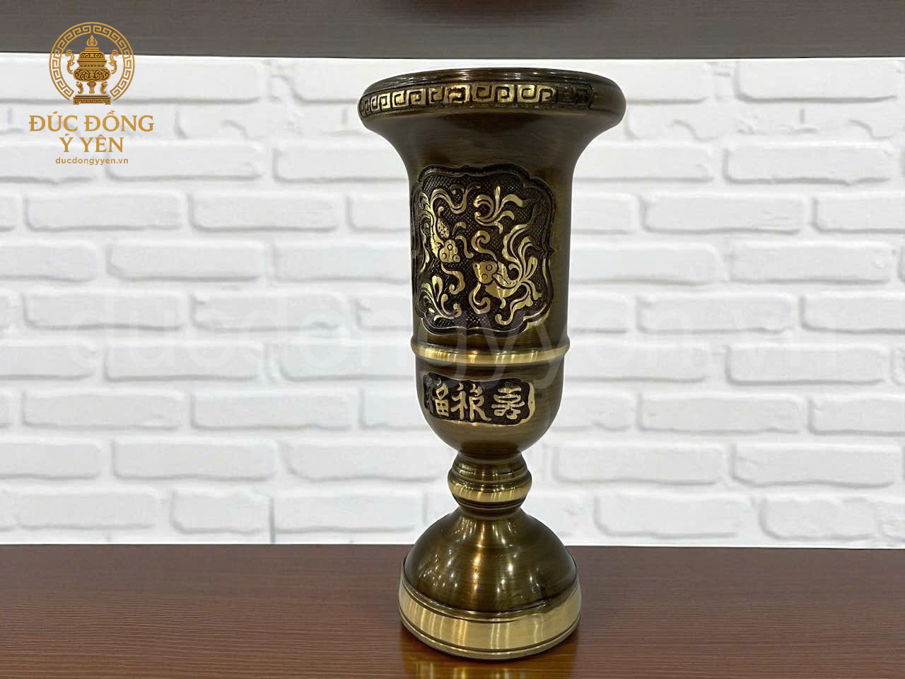 Ống hương đồng vàng thàu làm màu giả cổ _thumbnail_2