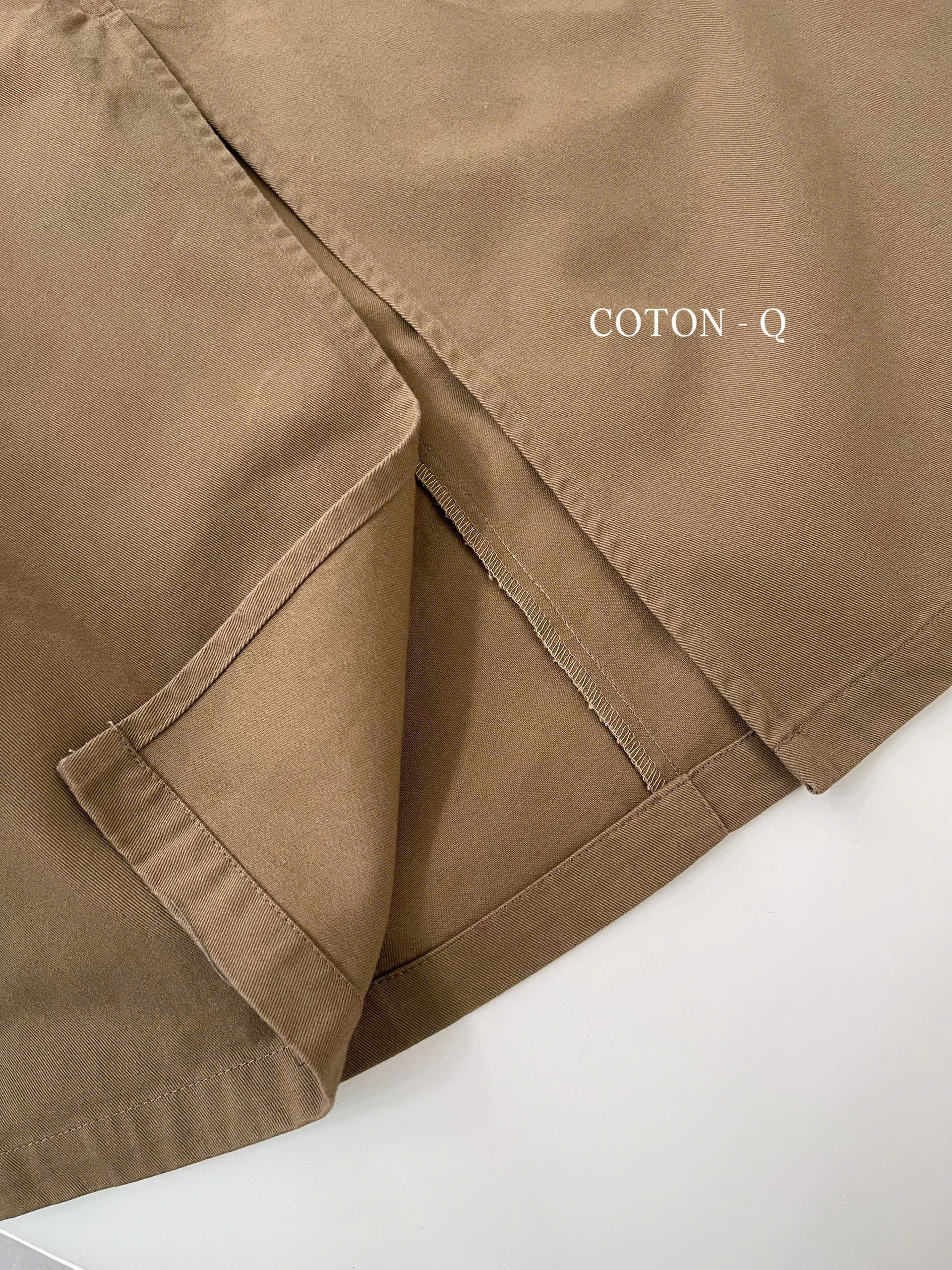 Chân váy dài Coton Q kaki xẻ sau ( BE )_thumbnail_7
