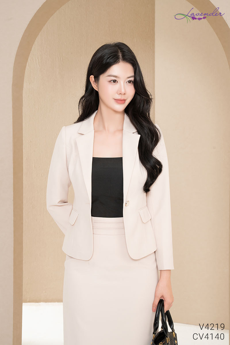 Áo vest dáng vừa 1 cúc nắp túi gập V4219_thumbnail_6