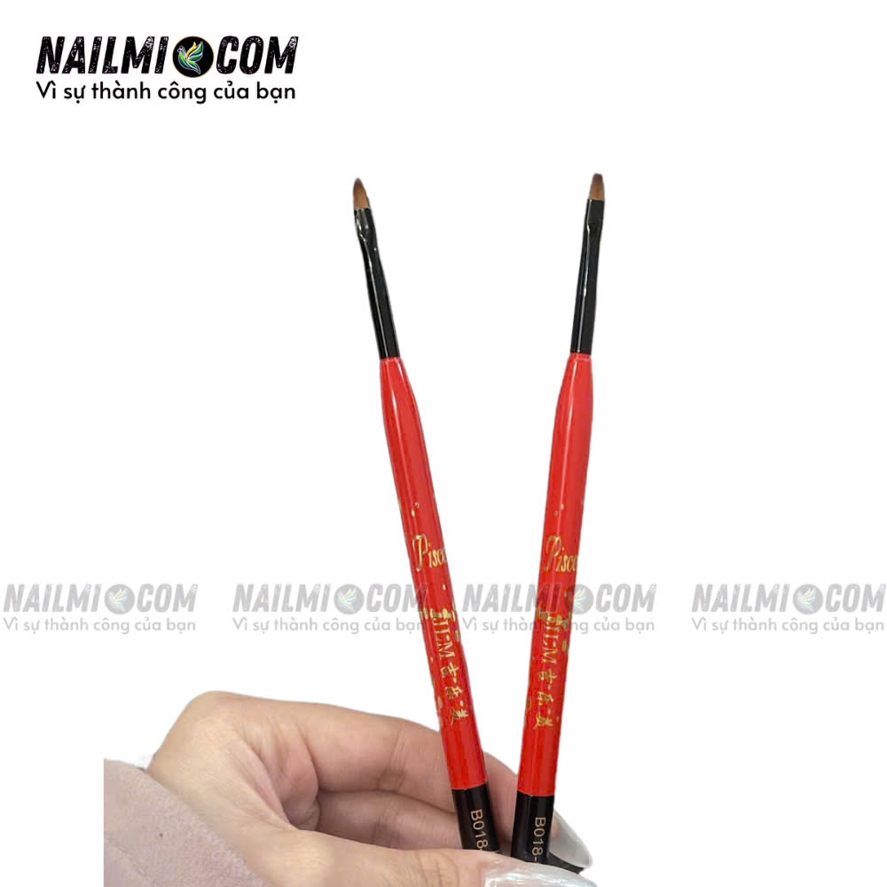 Cọ hoa cúc - cọ vẽ móng - bản vuông - cung đình - cán gỗ