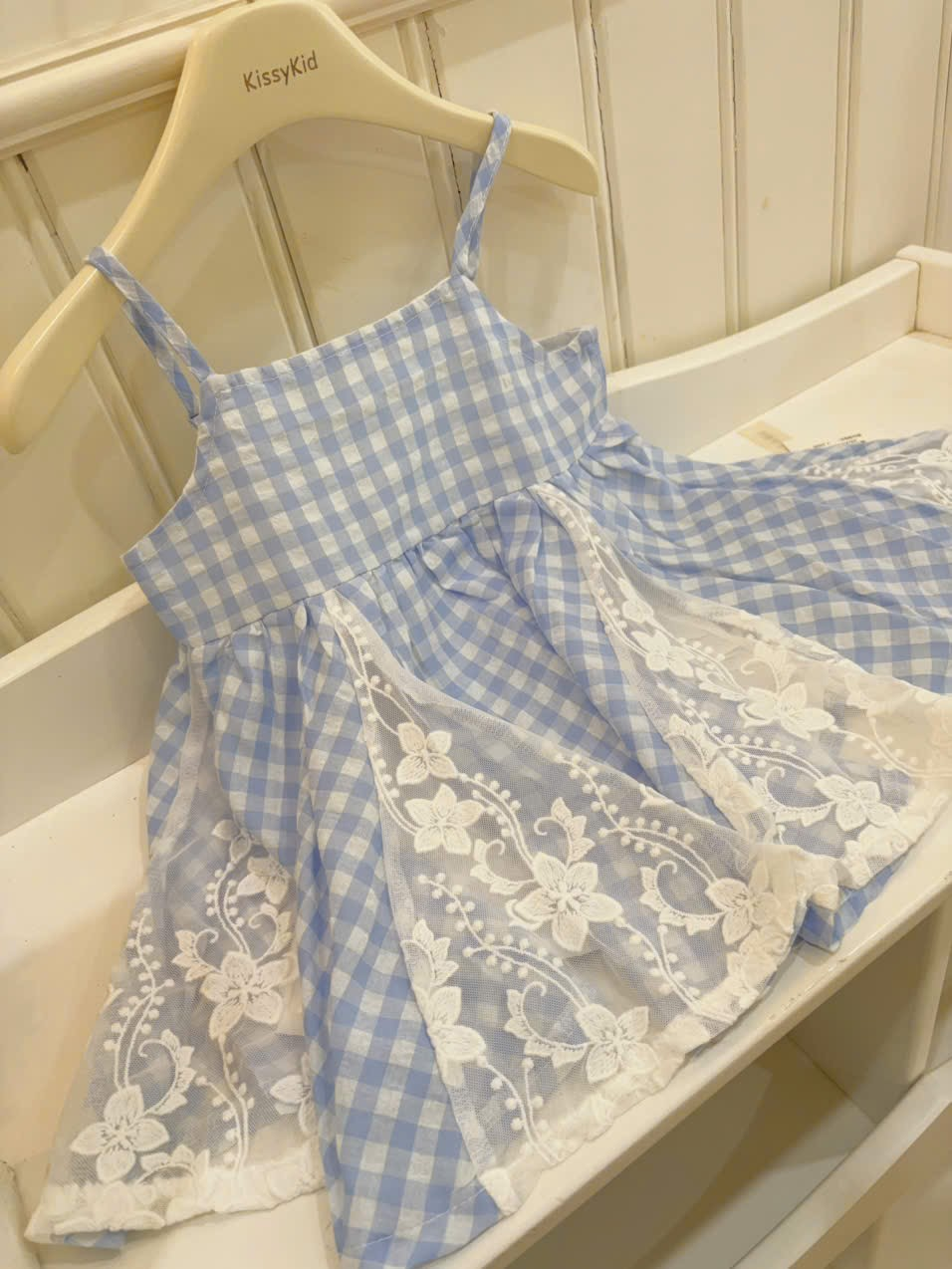 (E208) Váy 2 dây caro 3 màu đỏ, đen và xanh dương hãng 11_thumbnail_3