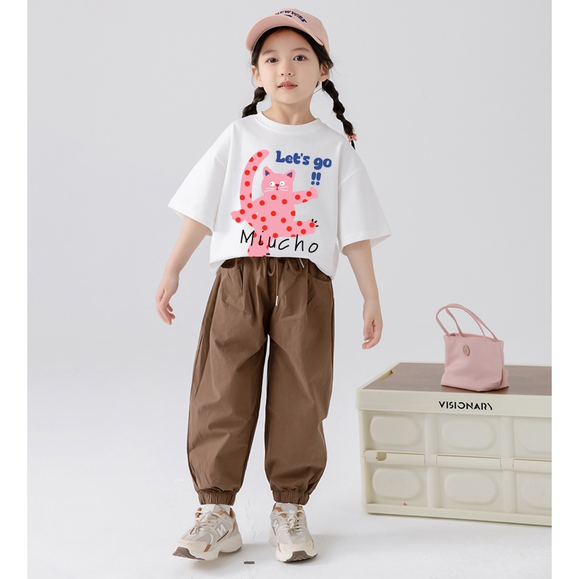 Áo thun cho bé gái hoạt hình form rộng AED1178 Miucho Kid tay ngắn cổ tròn in graphic_thumbnail_4