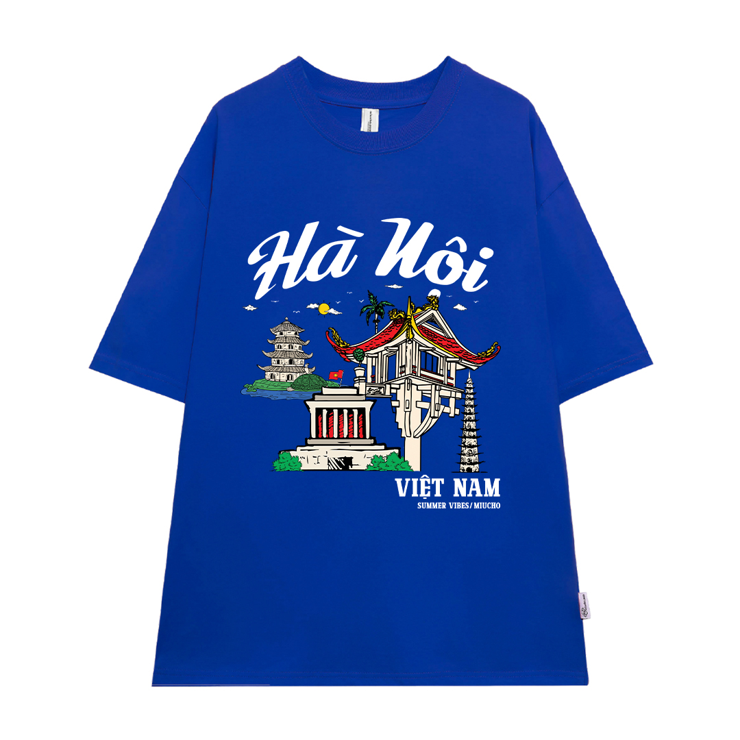 Áo thun du lịch Hà Nội ATD1264 Miucho vải cotton thoáng mát in mix_thumbnail_18