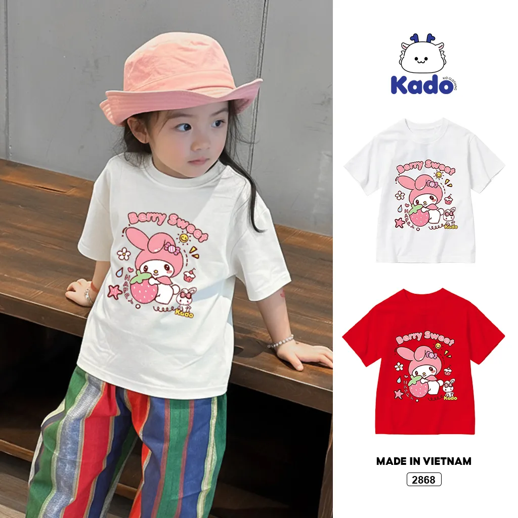 Áo thun cho bé Kado vải cotton thoáng mát tay ngắn cổ tròn hình in siêu cute 2868_thumbnail_1