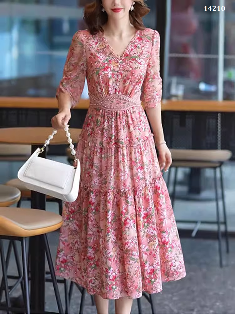 14210-Đầm voan hoa tay lở eo viền ren cách điệu (voan,lót)_thumbnail_0