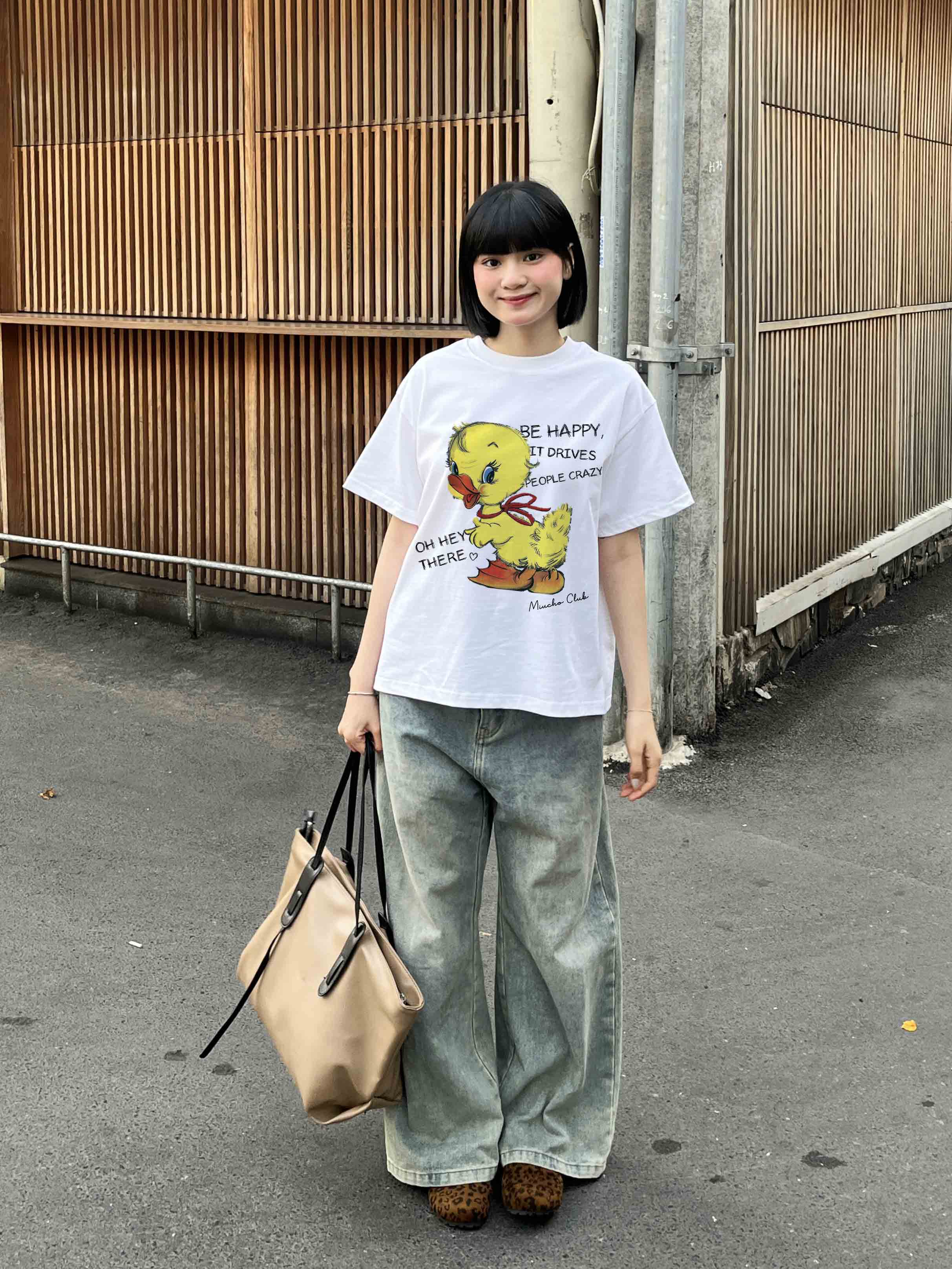 Áo thun boxy vịt con dễ thương 2109 Miucho vải cổ tròn vải cotton 2c 250gsm dày dặn in mix_thumbnail_3