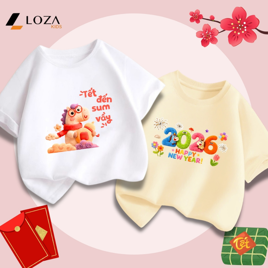[BST Tết 2026] Áo thun bé trai, bé gái hình chủ đề Tết 2026 - Loza Kids AT038_thumbnail_4