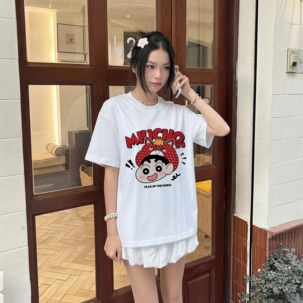 Áo thun boxy unisex Miucho vải thoáng mát dày dặn hình Cu Shin dễ thương Tết in mix 2941_thumbnail_2