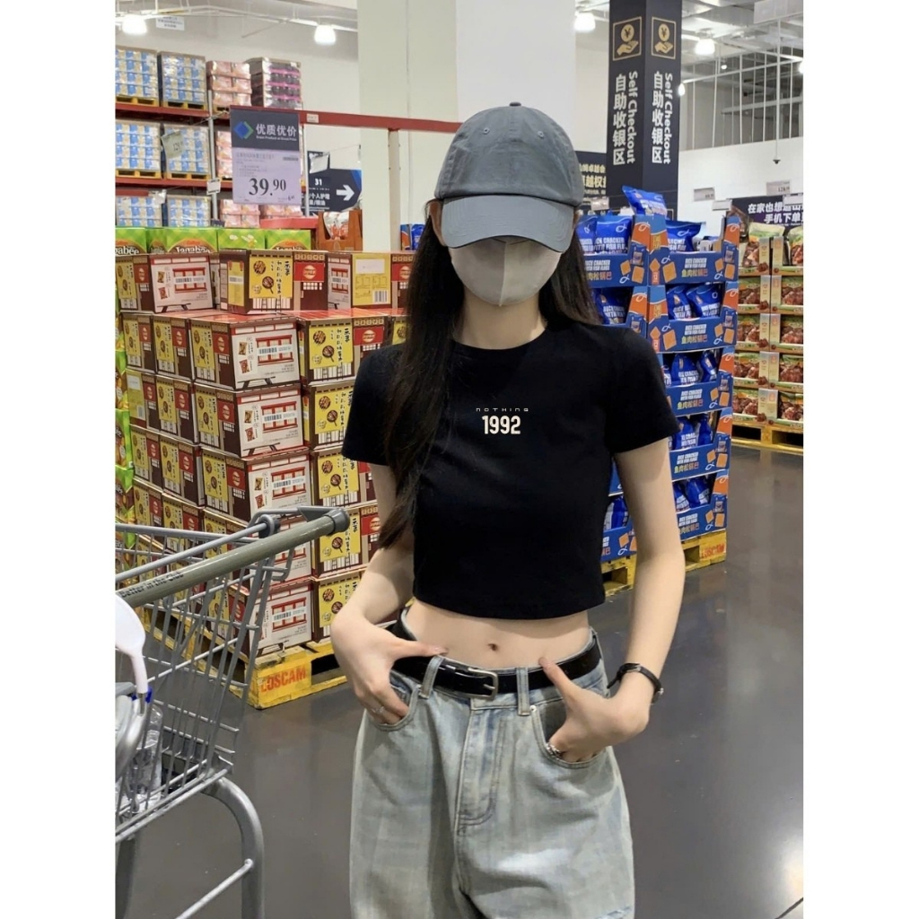 [Form Ôm] Áo croptop nữ ôm body màu đen - Áo thun croptop nữ LOZA G0289_thumbnail_10