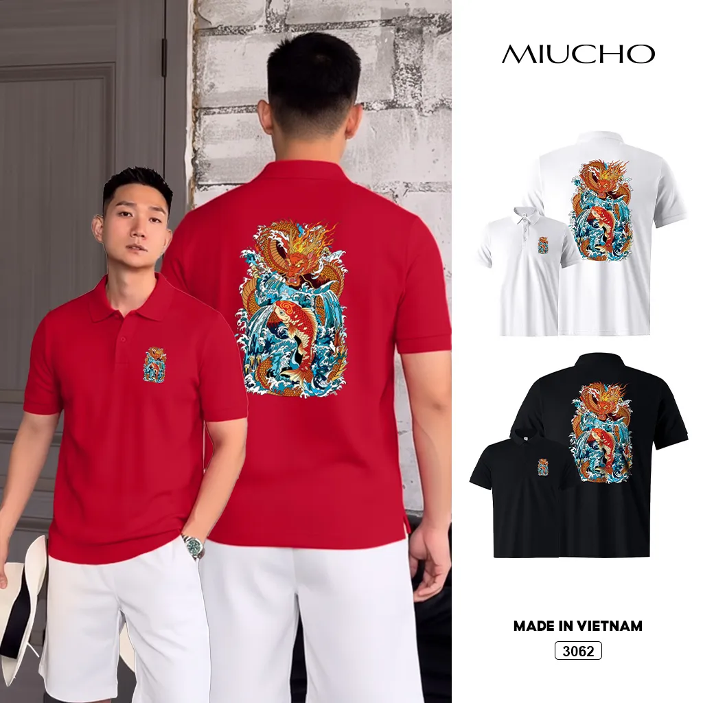Áo polo form vừa Miucho Iconic classic style 3062