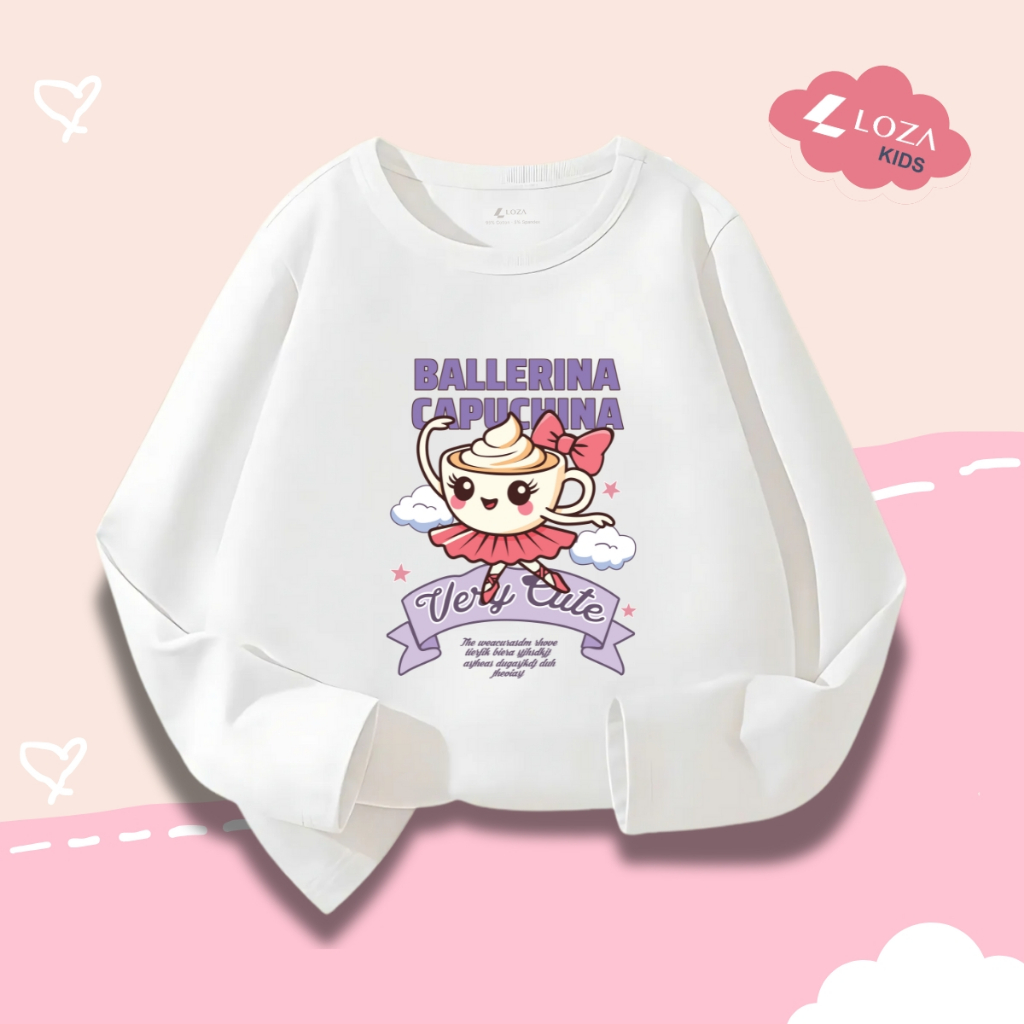 Áo thun dài tay bé gái in hình SAHUR SAHUR, BALLERINA CAPUCHINA - Loza Kids  KT002_thumbnail_8