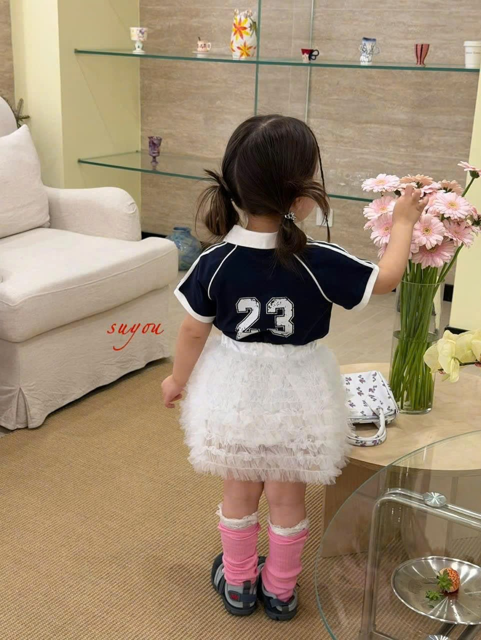 SU85 - Chân váy tutu voan trắng nhiều tầng hãng Souyou