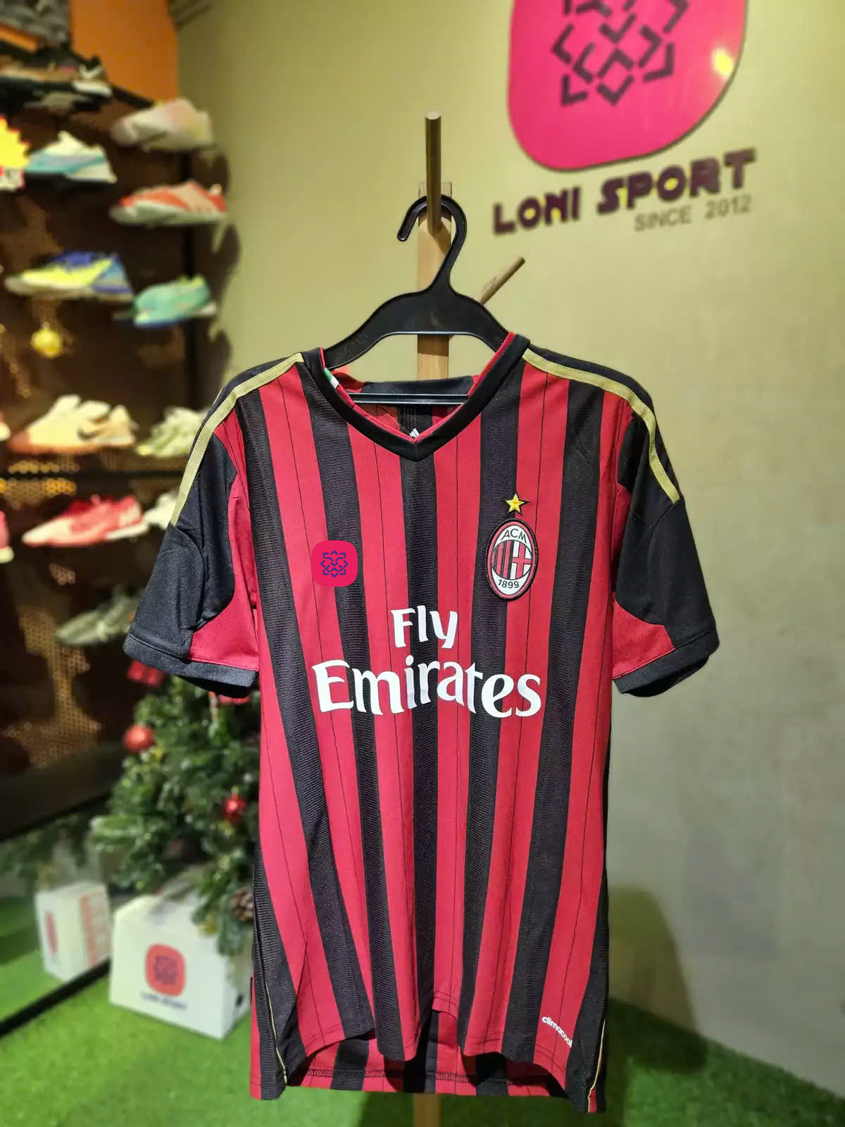 Áo Retro AC Milan sân nhà đỏ đen 2013/2014_thumbnail_1