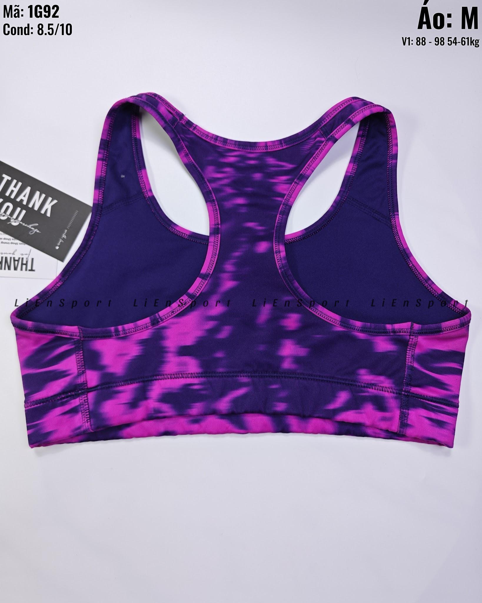 Nike Dri-FIT Áo bra thể thao Nữ Size M Tím xanh navy loang Auth 2nd Lưng chữ X năng động Co giãn tốt Thấm hút mồ hôi Tặng kèm mút rời Phù hợp gym yoga chạy bộ Mã:1G92_thumbnail_3