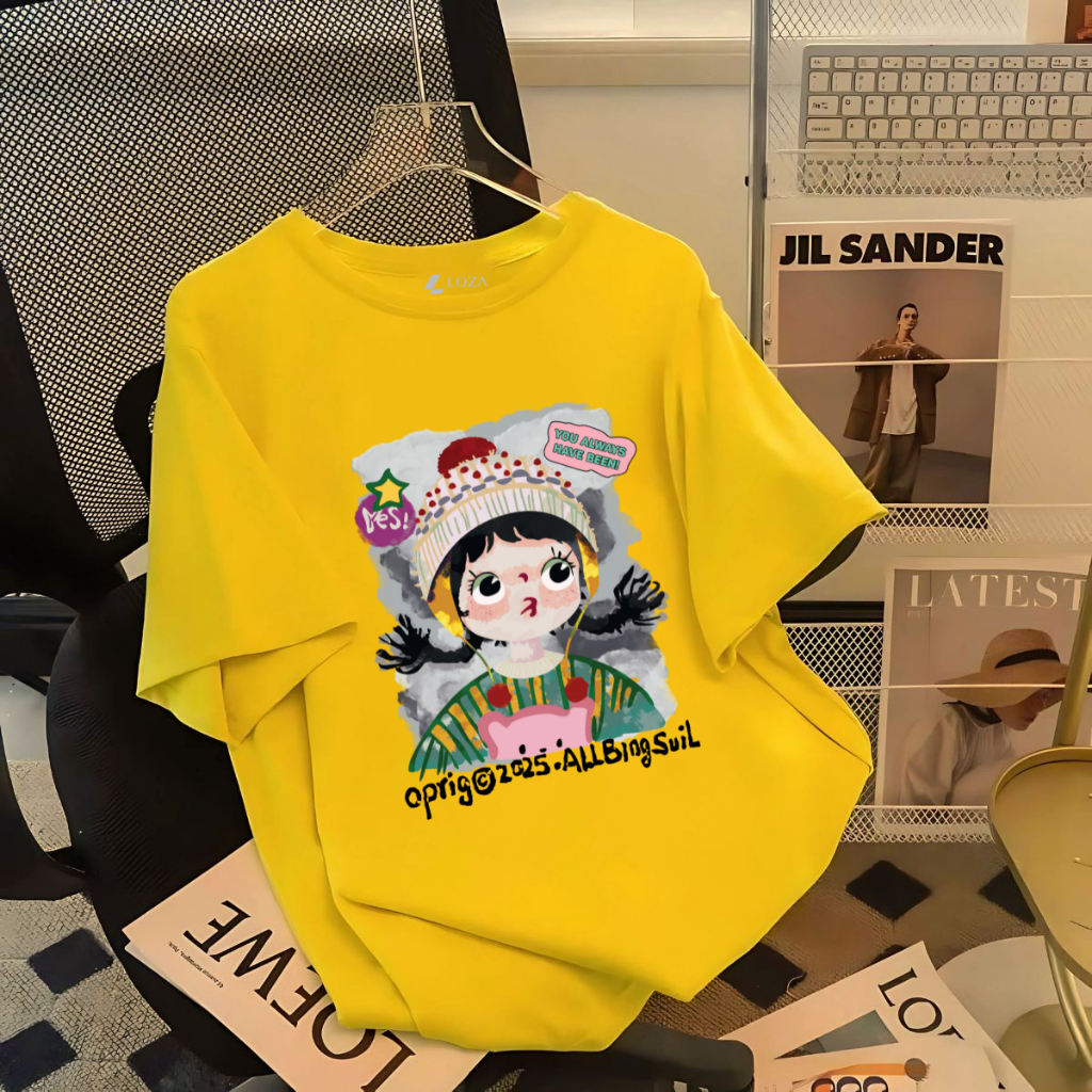 [Form Rộng] Áo thun nữ in dáng rộng hình 'Bé Gái' - 𝐋𝐎𝐙𝐀 RT8262