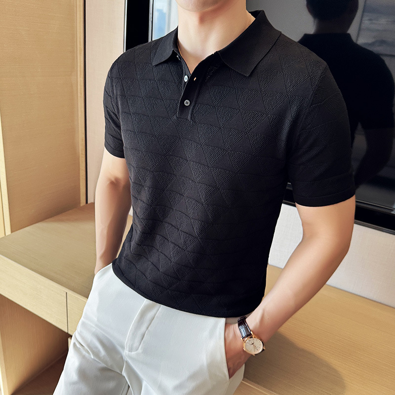 PA66 – Áo polo dệt kim lụa đá jacquard rỗng cổ trụ_thumbnail_4