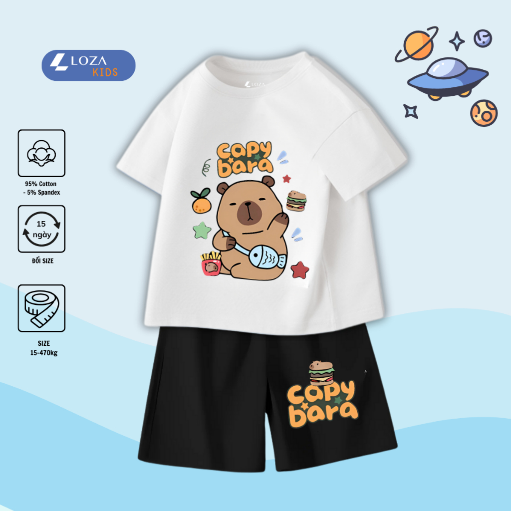 Bộ đồ bé trai in hình Capybara -  Loza Kids SB224_thumbnail_4