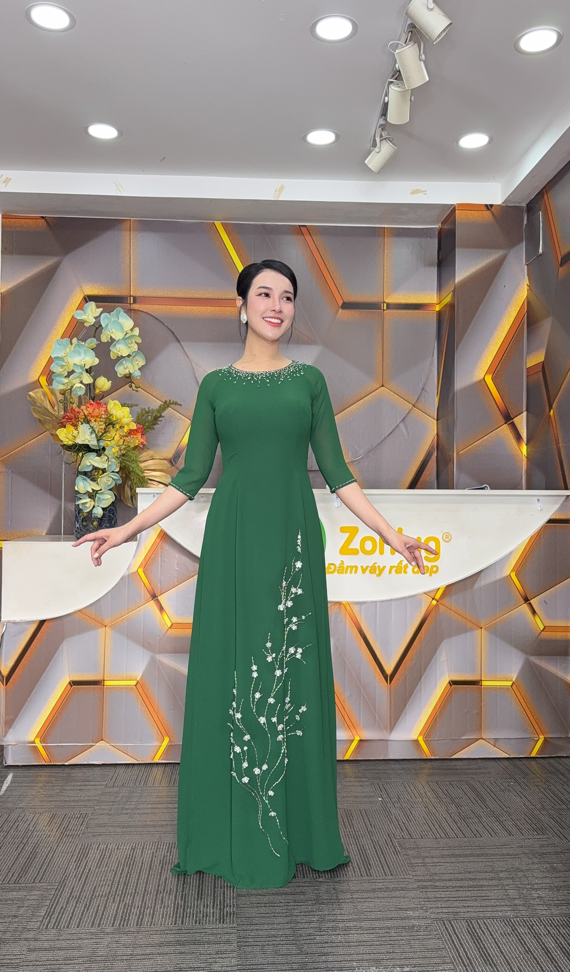 Đầm giả áo dài - Y1951 - Thương hiệu Zonbig