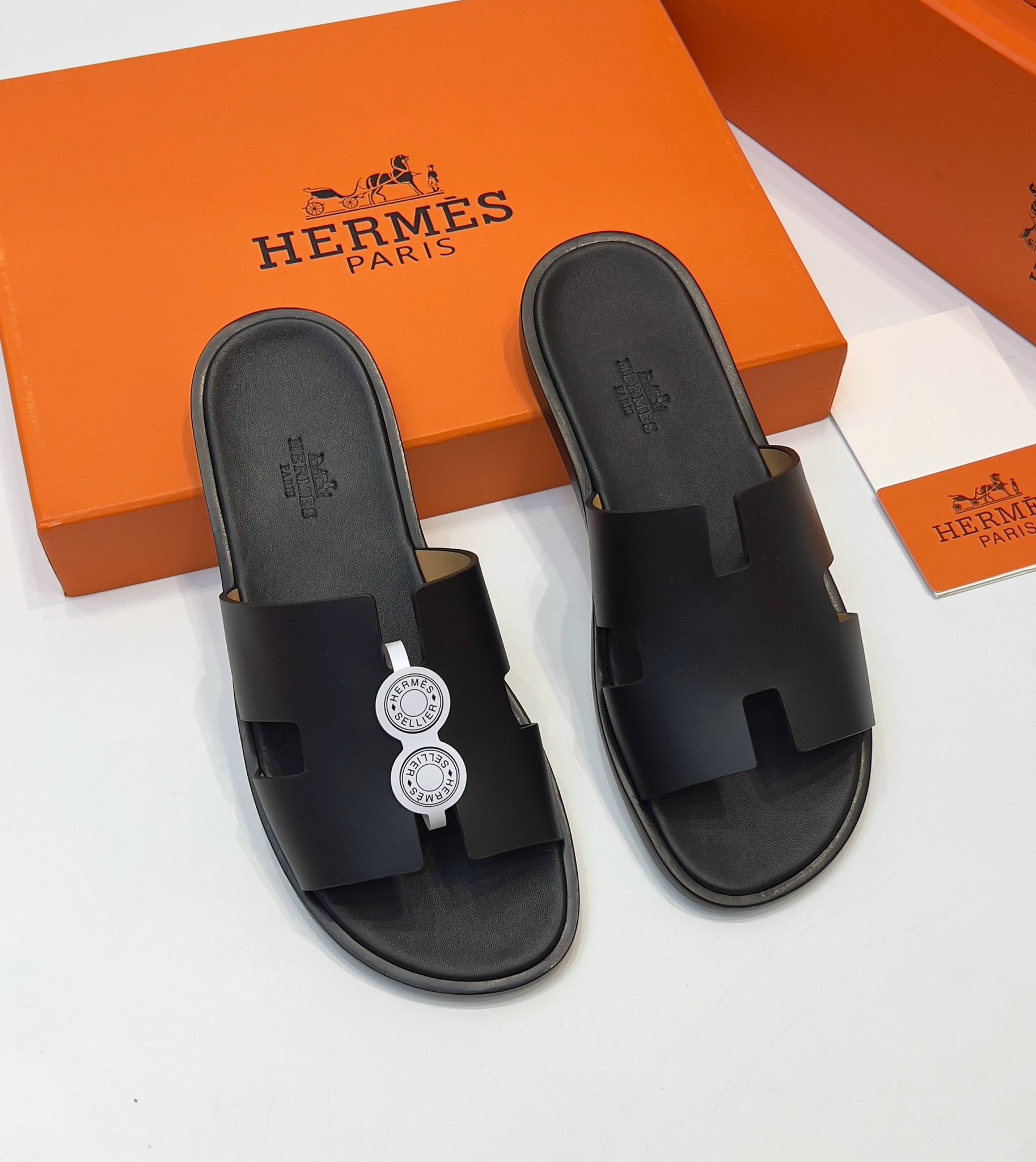 Dép Hermes Izmir sandal đen tuyền _thumbnail_5
