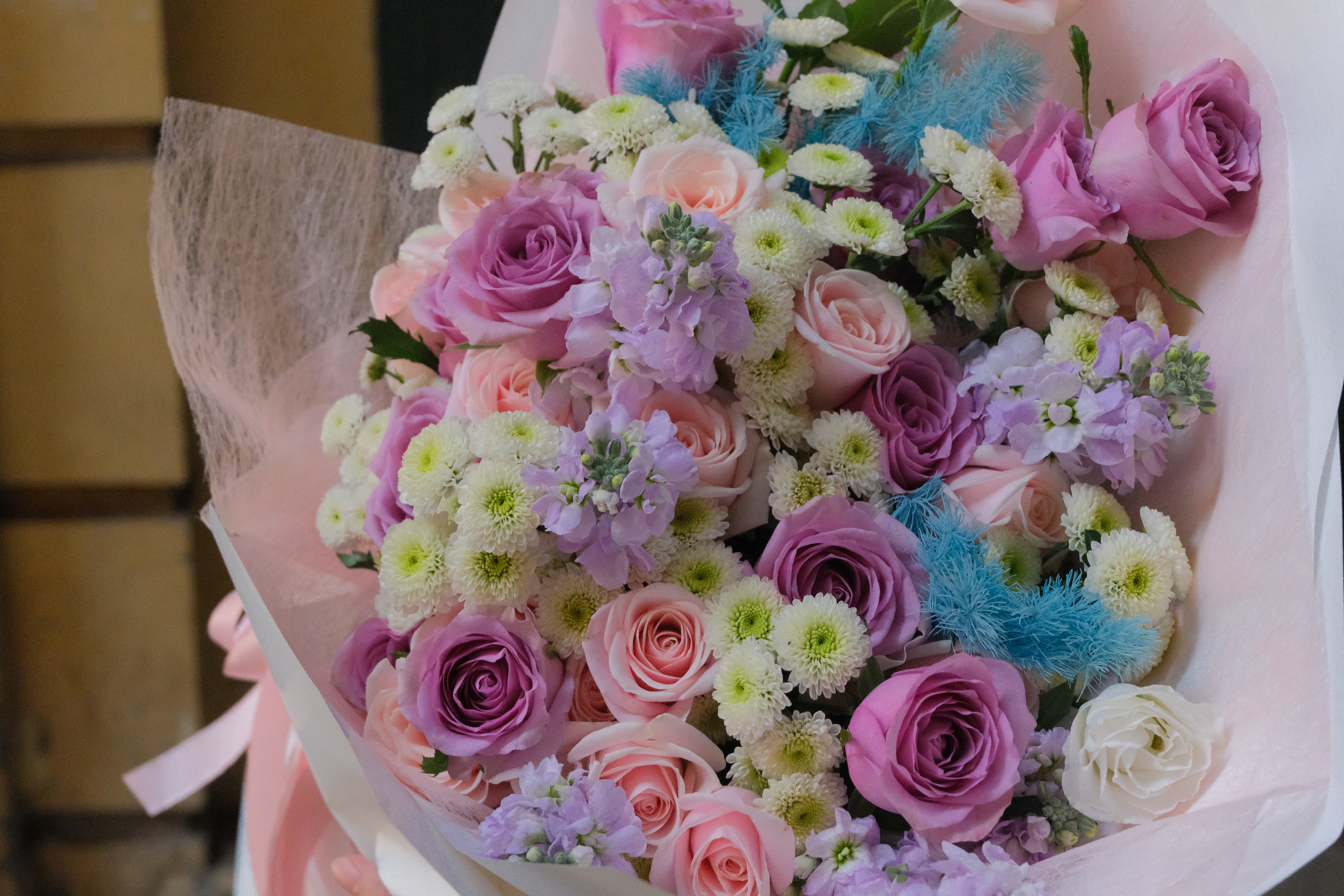 Violet Dreams Bouquet - Bó hoa mix tone hồng tím - size L