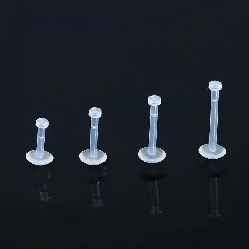 Khuyên trong suốt 2 đầu dẹt size 8