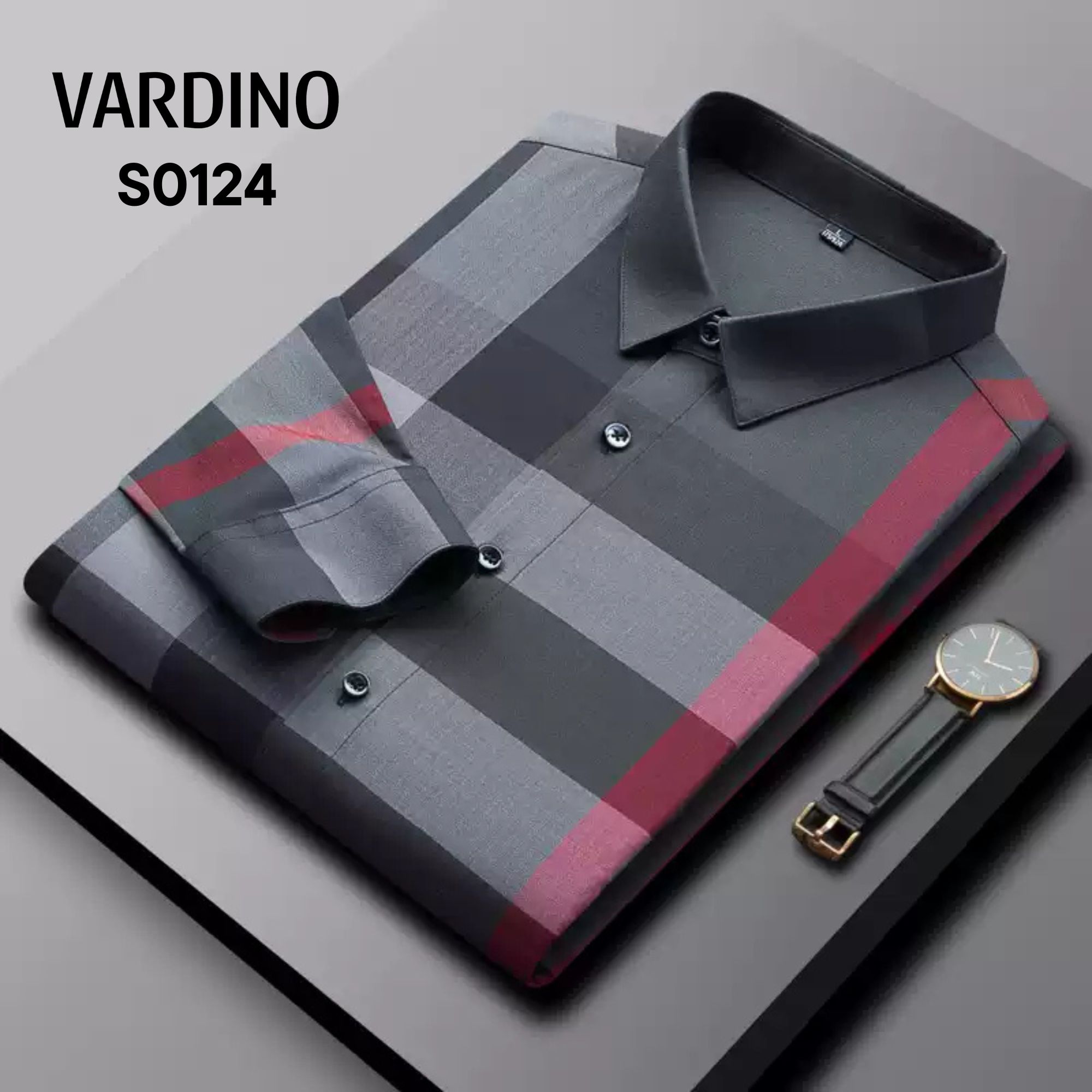 Áo sơ mi kẻ dài tay Vardino S0124