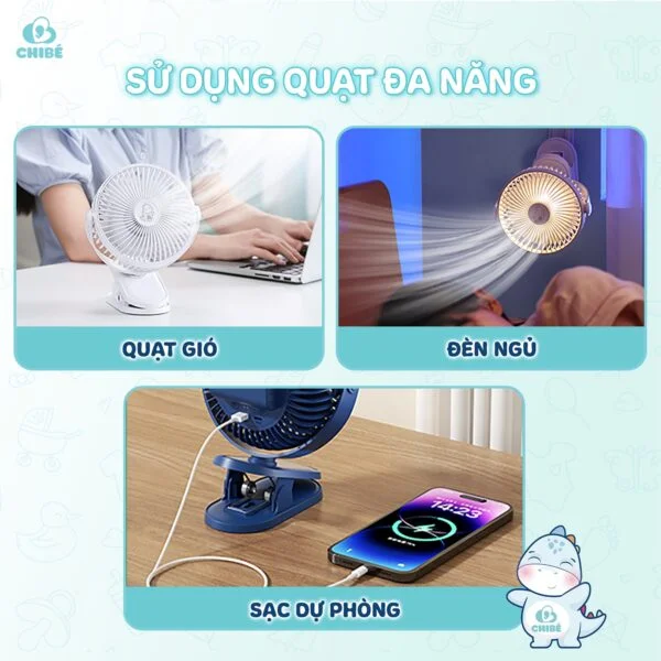 QUẠT KẸP TÍCH ĐIỆN CHIBÉ - Xanh Than_thumbnail_2