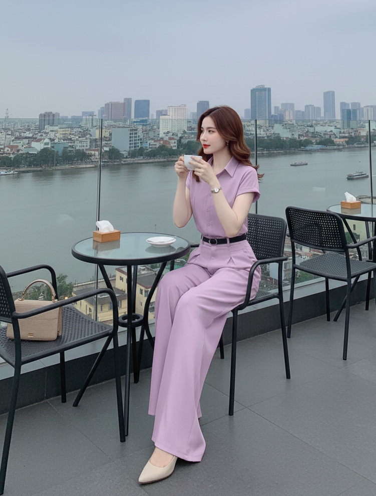 Set bộ đồ áo sơ mi phối quần ống rộng phong cách_thumbnail_11