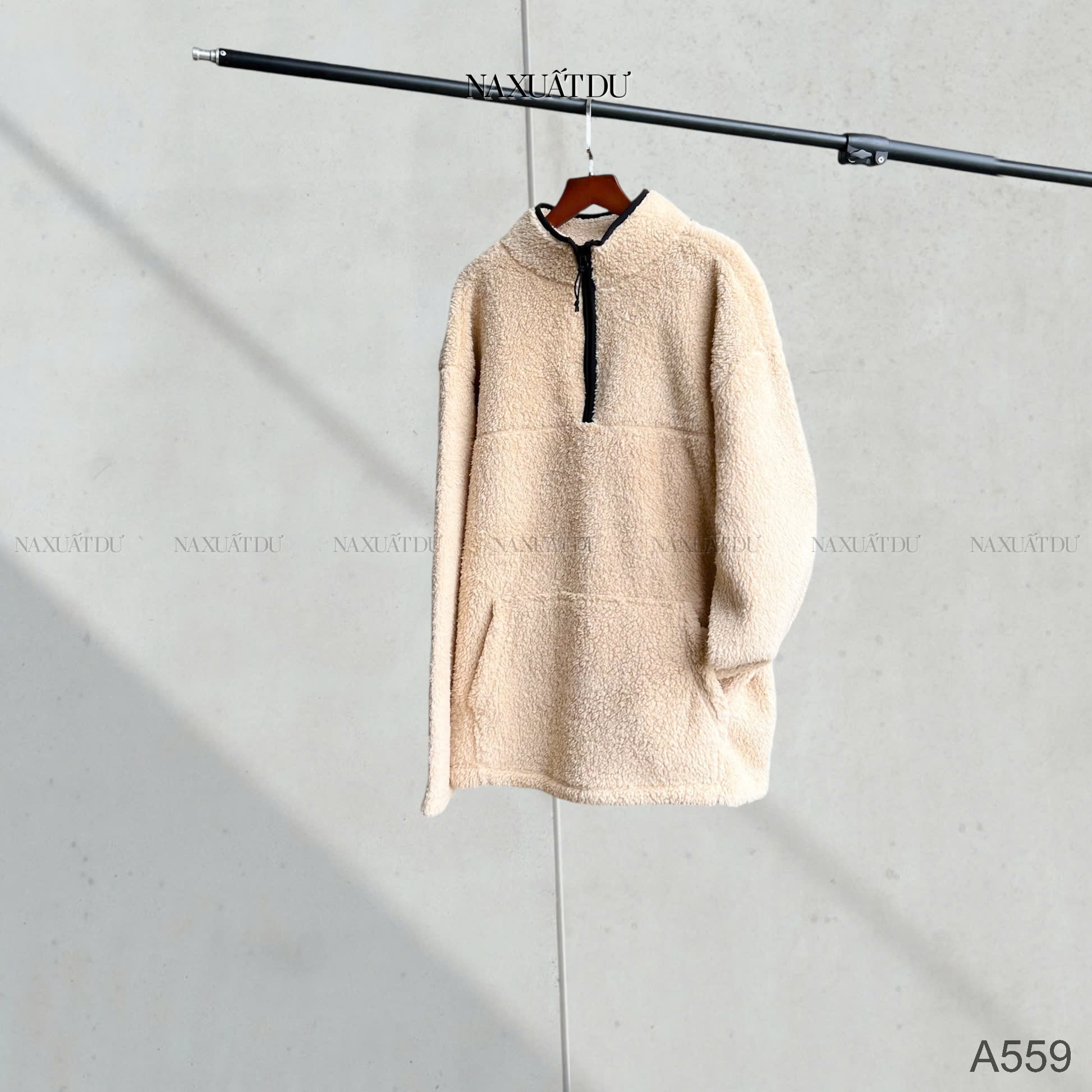 Set 2 Áo lông cổ có dây kéo unisex 