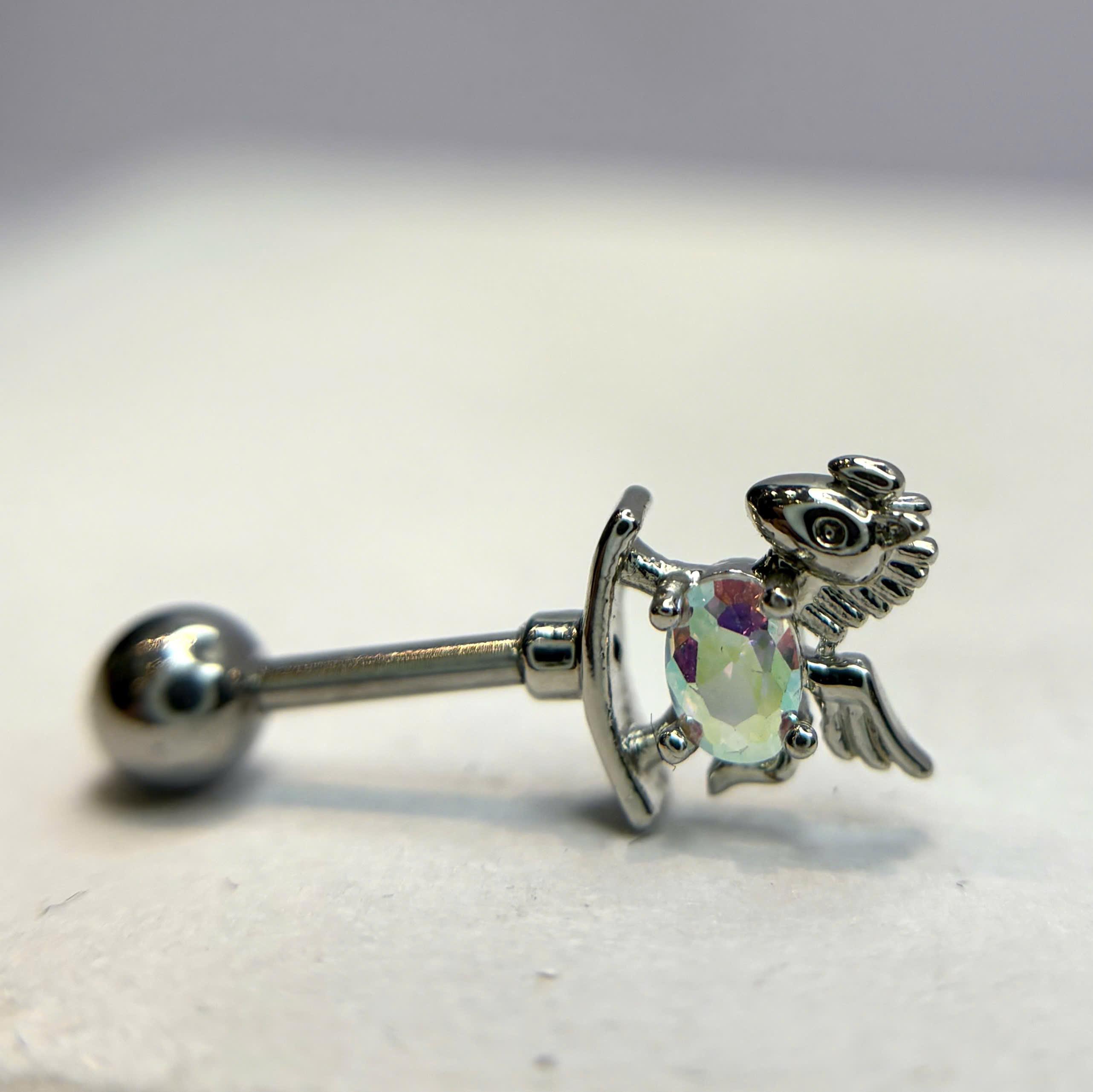 Khuyên kiểu vertical con ngựa đá holo đuôi bi vặn thay được đít dẹt._thumbnail_3