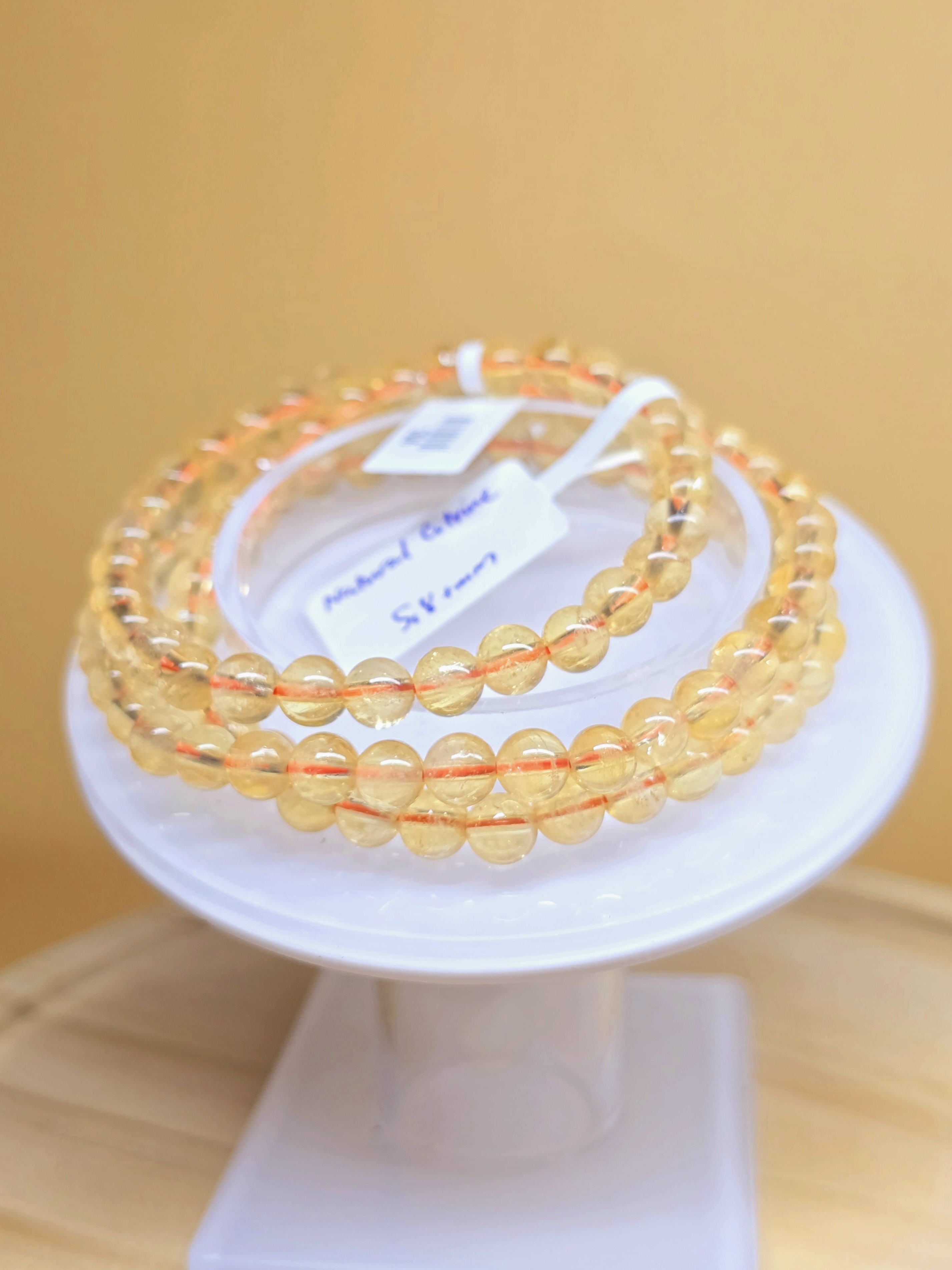 Vòng Chuỗi Quấn 3 Đá Thạch Anh Vàng Citrine Tự Nhiên