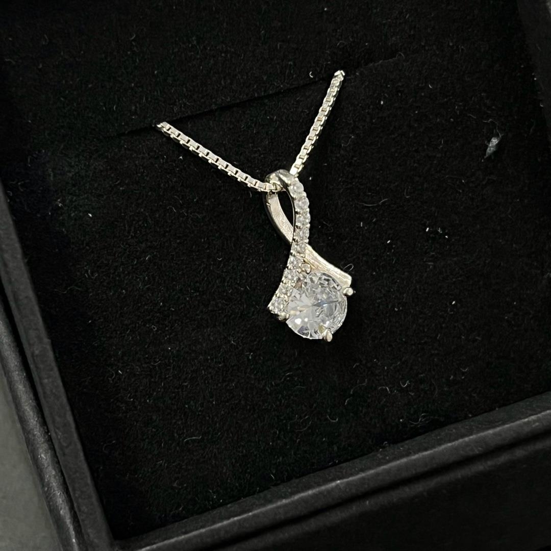 vòng cổ bạc 925 dáng giọt nước xoắn đính kim cương tình yêu vĩnh cữu _thumbnail_3