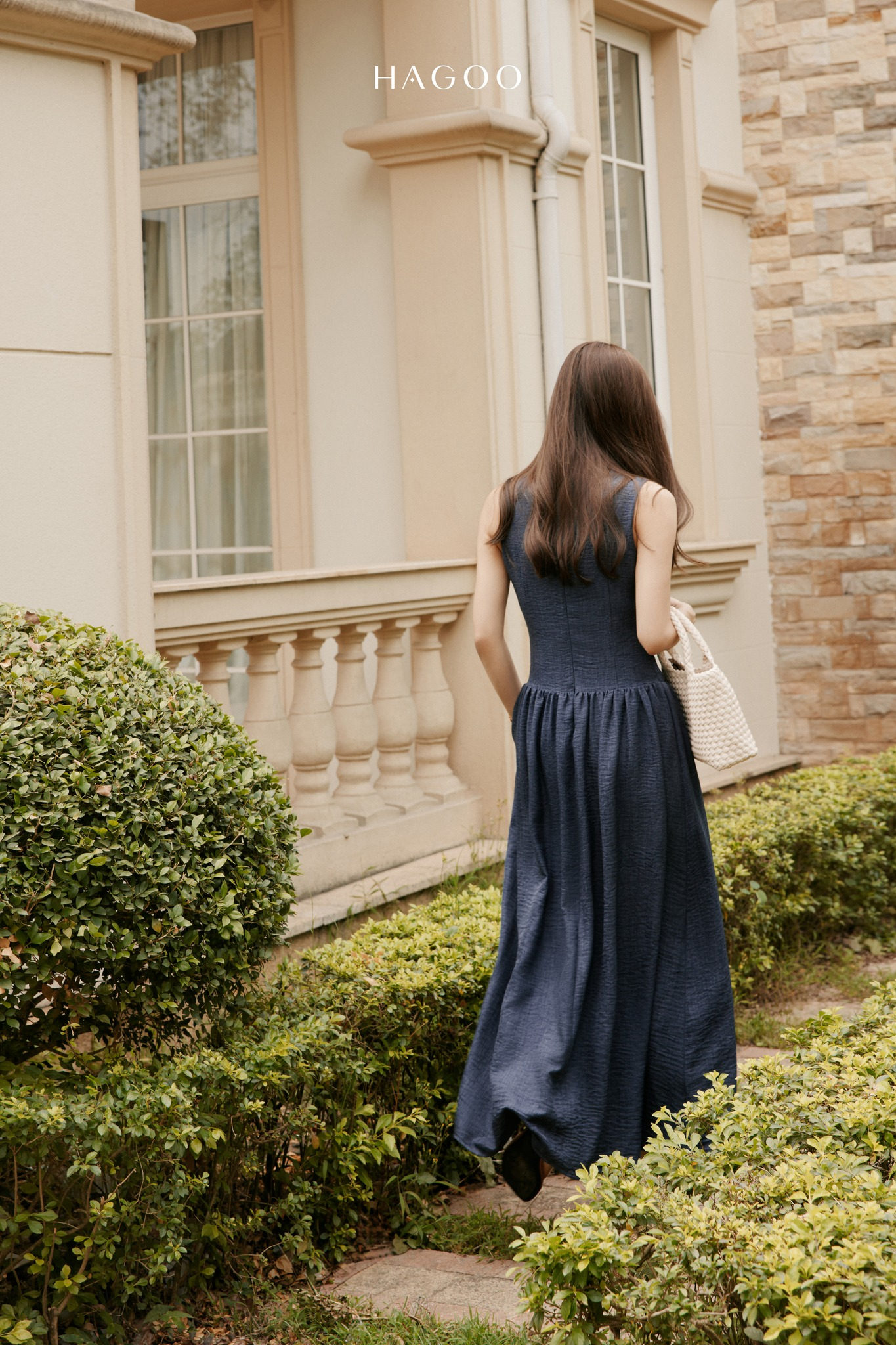 Váy đũi tơ xòe cúc đồng HAGOO_thumbnail_3