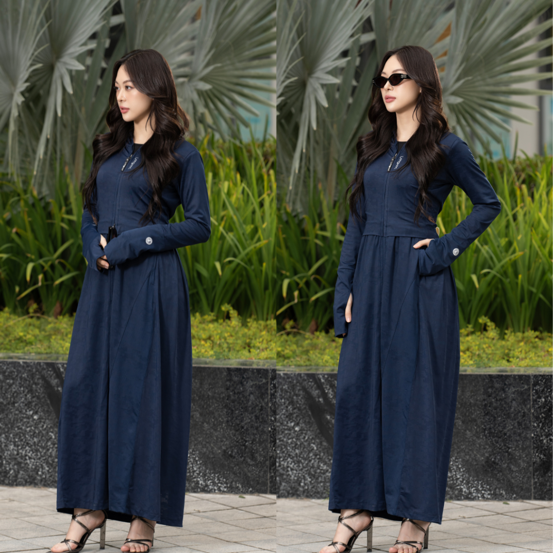 Choàng chống nắng nữ 2 lớp dệt