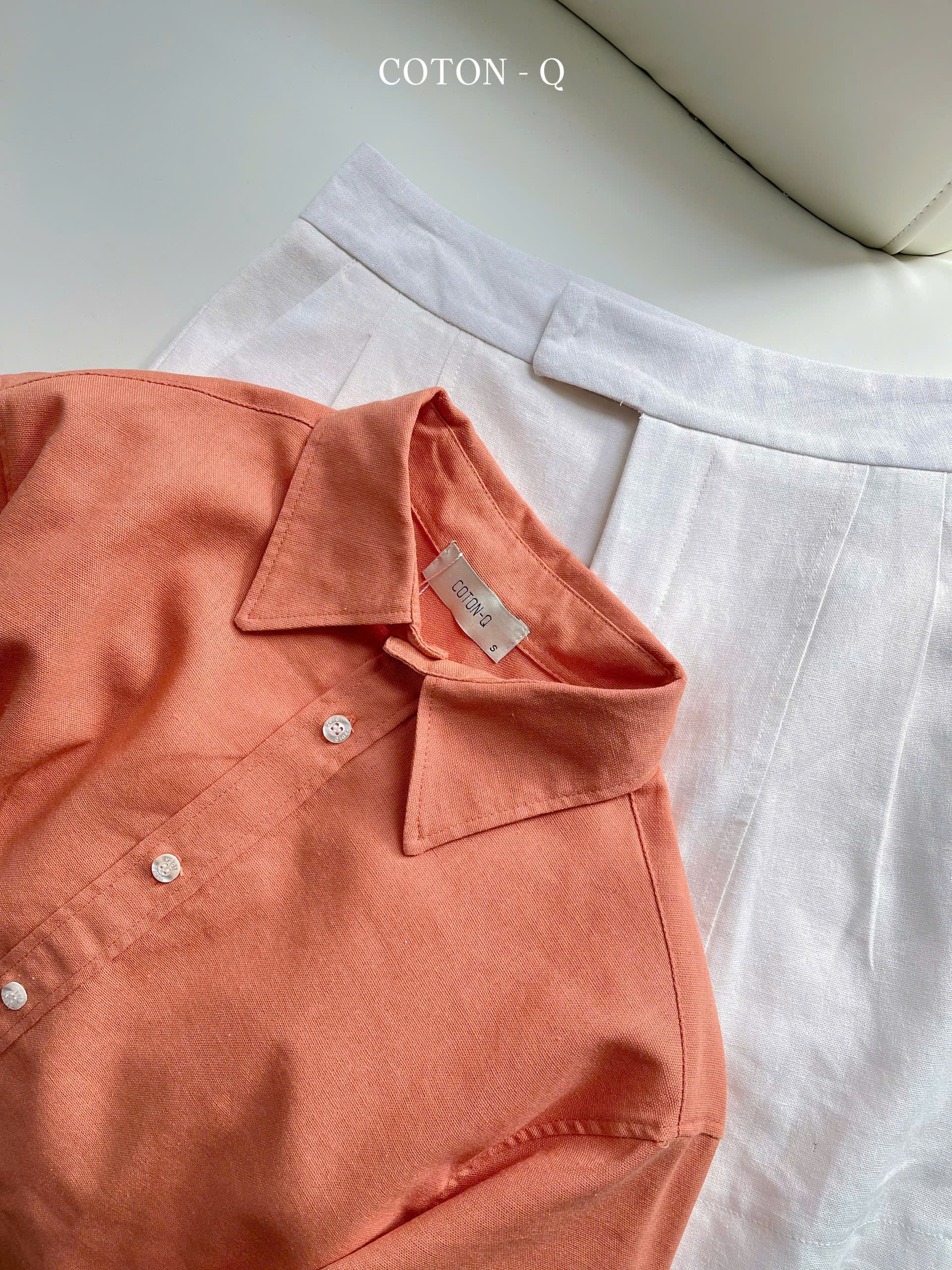 Set áo somi cam + quần short linen_thumbnail_8