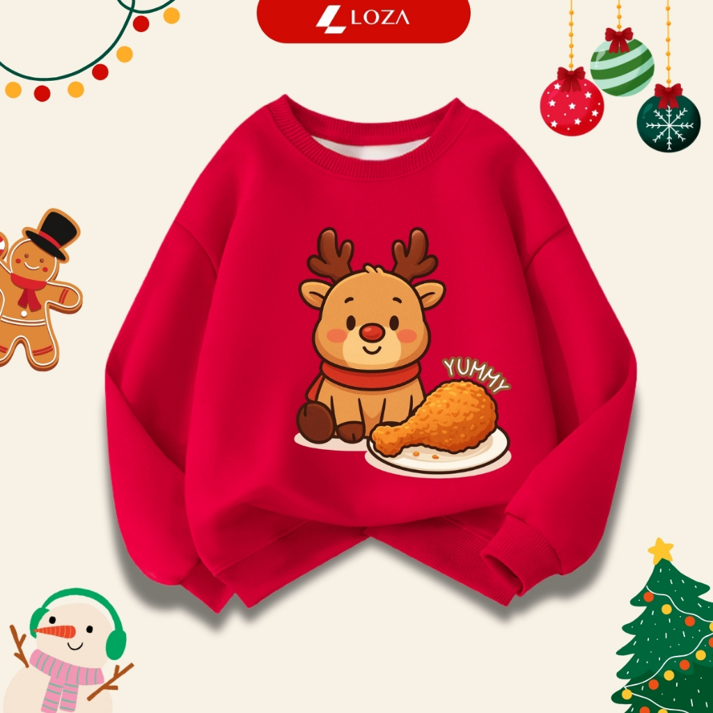 Áo nỉ Noel cho bé in hình Tuần lộc Hottrend 2025- Loza Kids IN022_thumbnail_2