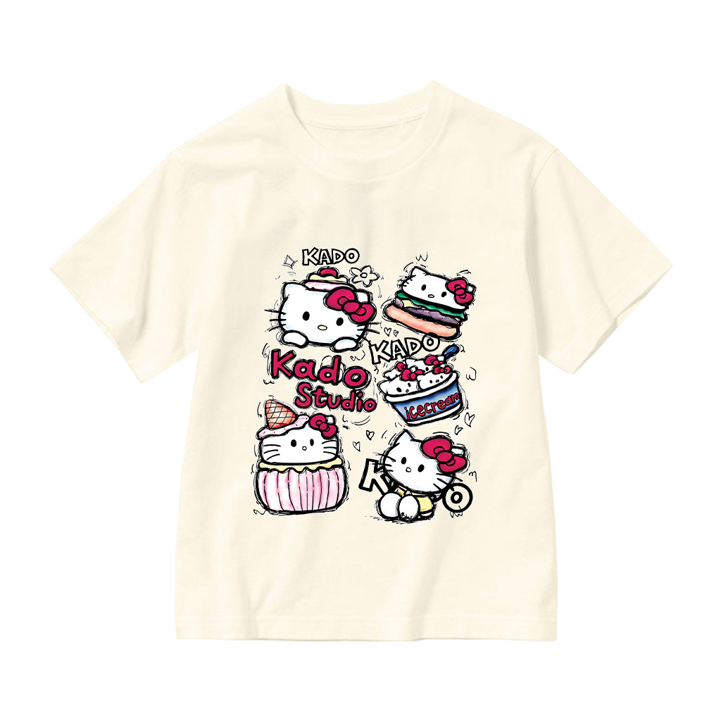 Áo thun cho bé gái Kado vải cotton thoáng mát dày dặn Hello Kitty cổ tròn in mix 2867_thumbnail_12