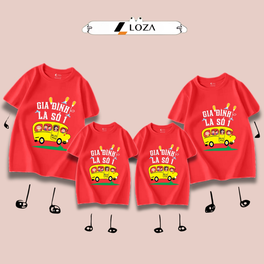Áo phông gia đình LOZA KIDS Gia đình là số 1 2025 - Áo đồng phục gia đình du lịch biển – Mã GĐ3140_thumbnail_1