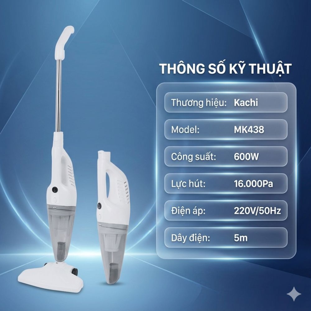 Máy Hút Bụi Cầm Tay Kachi MK438 600W - Lực Hút Mạnh Mẽ, Thiết Kế Linh Hoạt, Sạch Mọi Ngóc Ngách_thumbnail_6