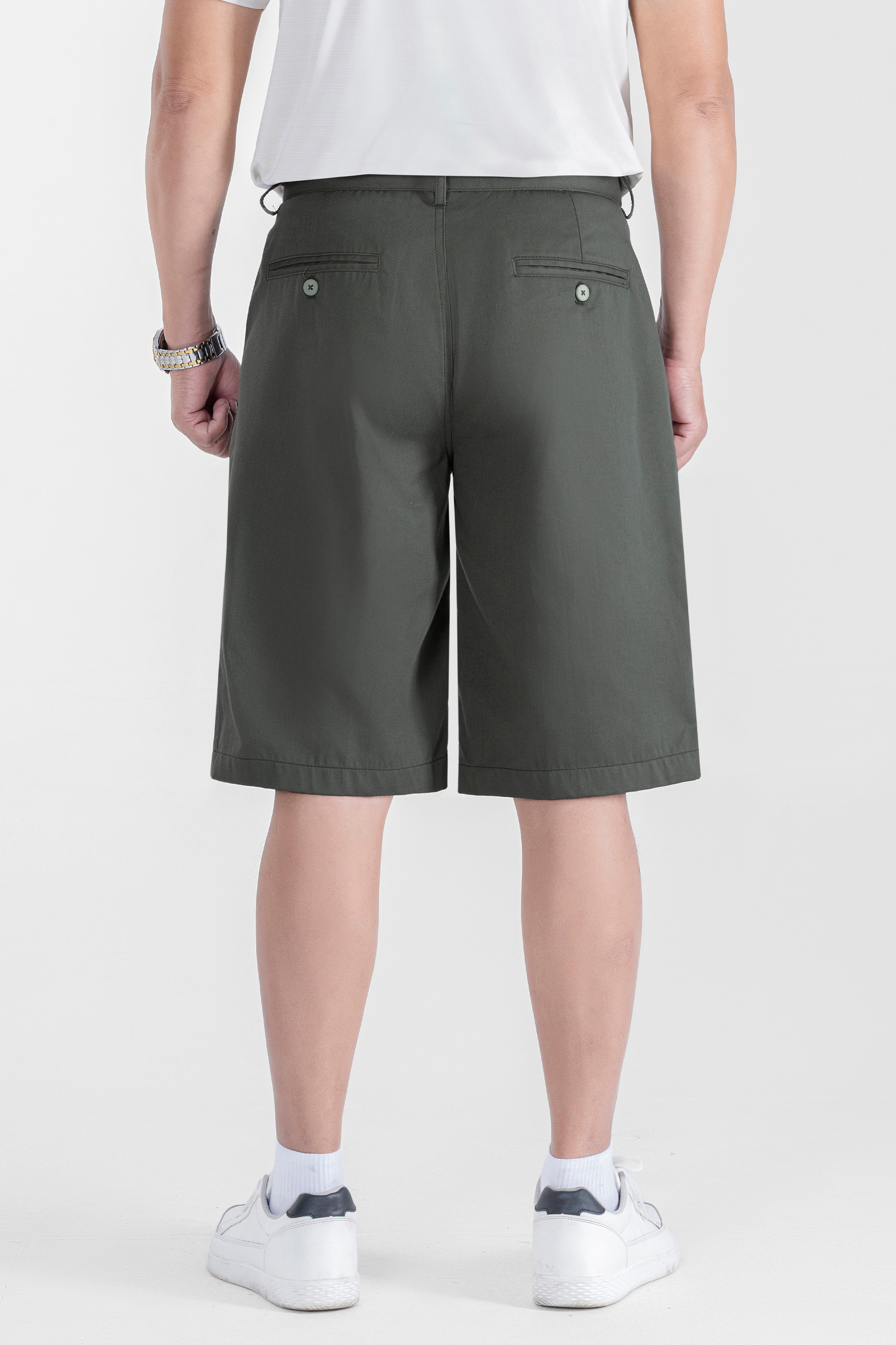 Quần Soọc Kaki 2 Li Nam Trung Niên ANCHI Dáng Suông Dài Qua Gối Màu Đen_thumbnail_32