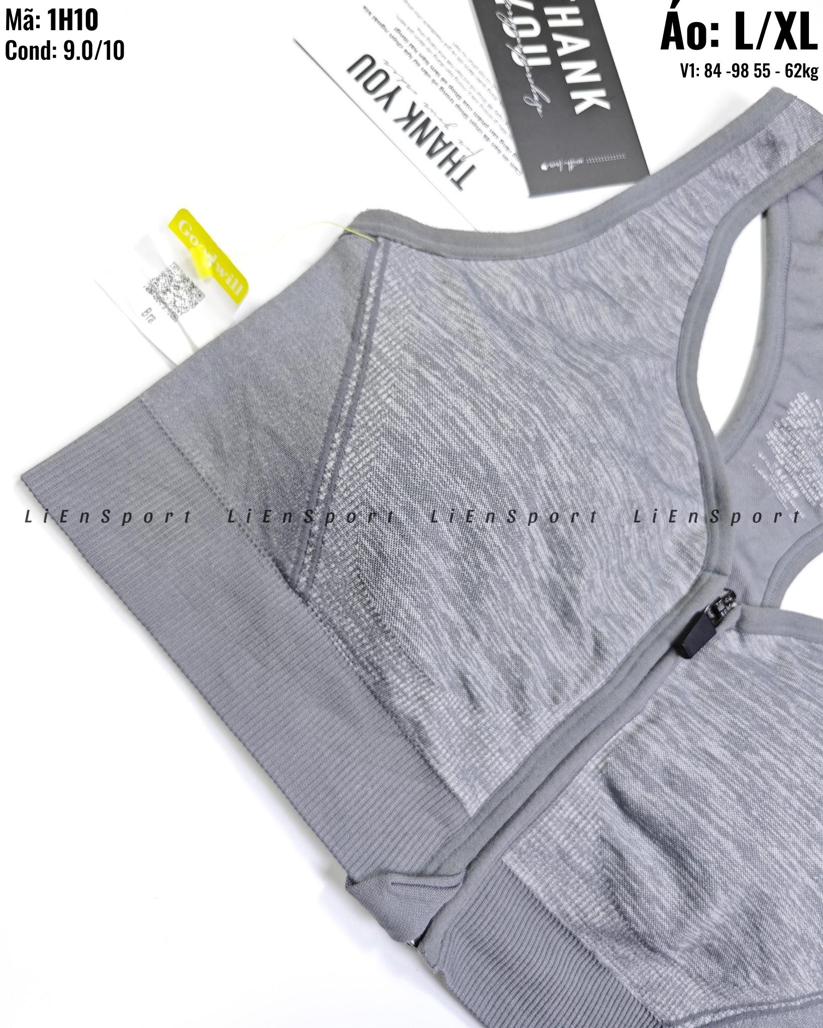 Avia Áo bra thể thao Nữ Size L XL Xám Auth 2nd Lưng chữ V khỏe khoắn Khóa zip trước Co giãn thấm hút tốt Phù hợp tập gym yoga chạy bộ Mã:1H10_thumbnail_3