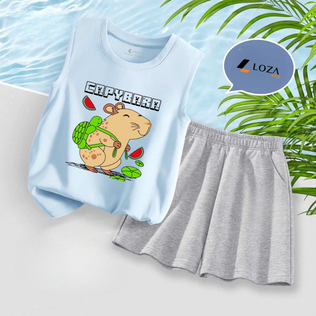 Bộ ba lỗ bé trai in hình 'Capypara đeo cặp'- Loza Kids BL424_thumbnail_4