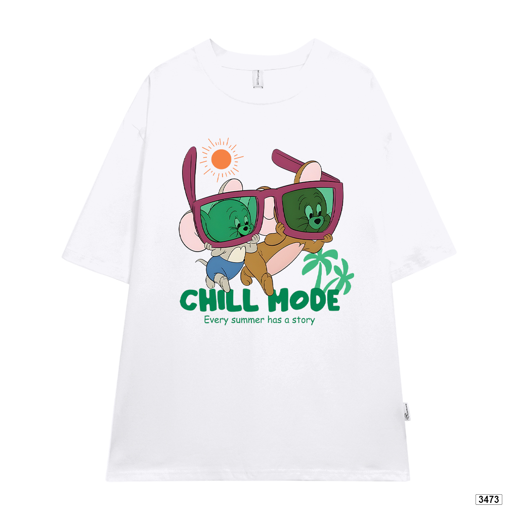 Áo thun bé và gia đình hoạt hình Chill Mode Kado 3473_thumbnail_7