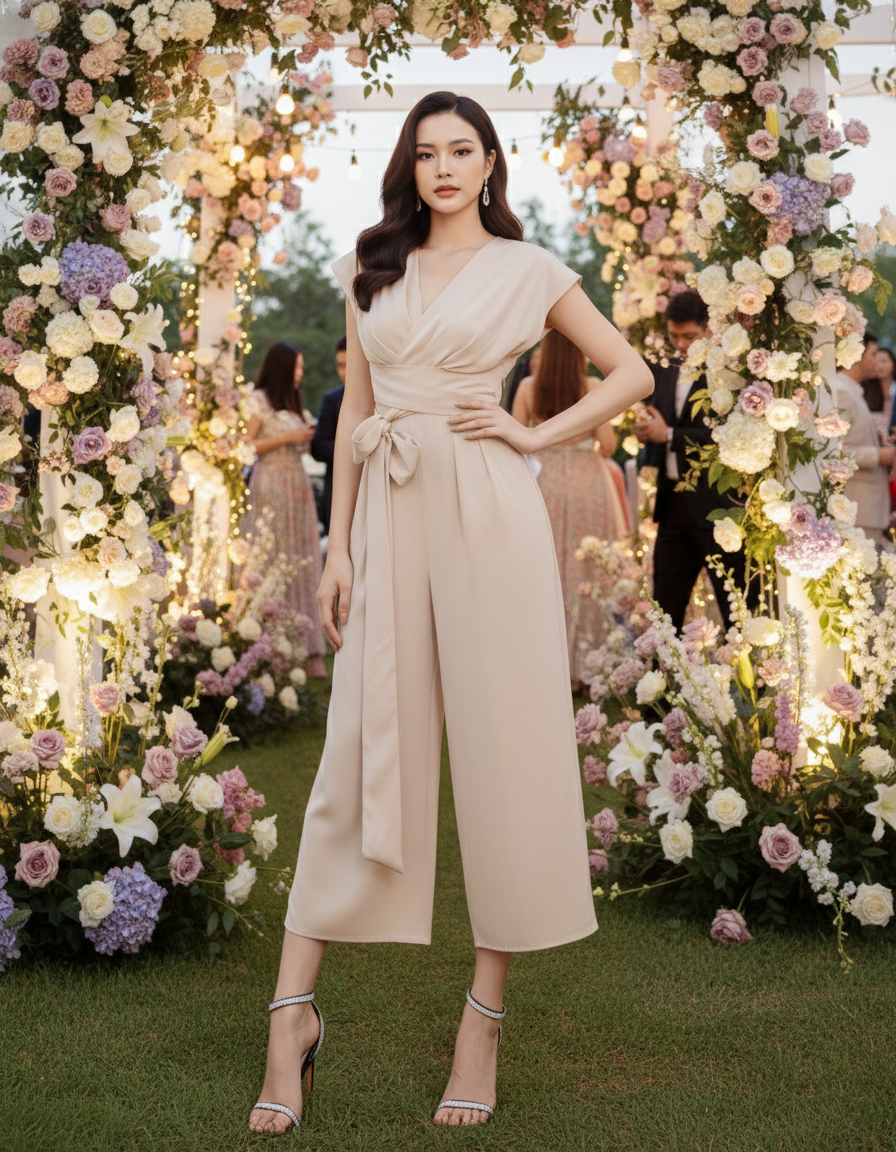 Jumpsuit ống rộng cổ V thanh lịch_thumbnail_6