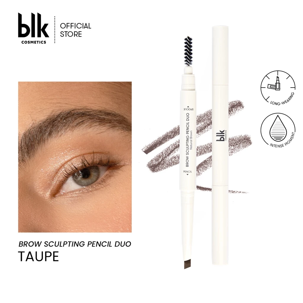 blk cosmetics brow sculpting pencil duo taupe