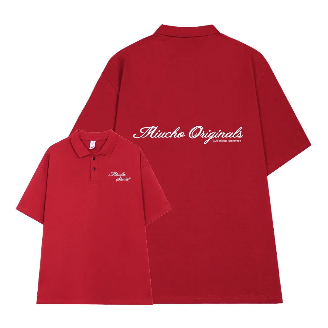 Áo polo unisex form oversize 2484 Miucho tay ngắn cổ trụ vải cotton thoáng mát cao cấp in typography_thumbnail_12
