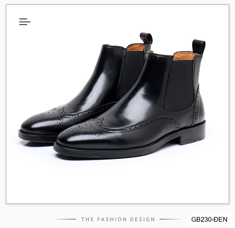GB230 - Bốt Chelsea Nam Da Bò Phong Cách Anh Quốc Đế Cao 3-5cm_thumbnail_5