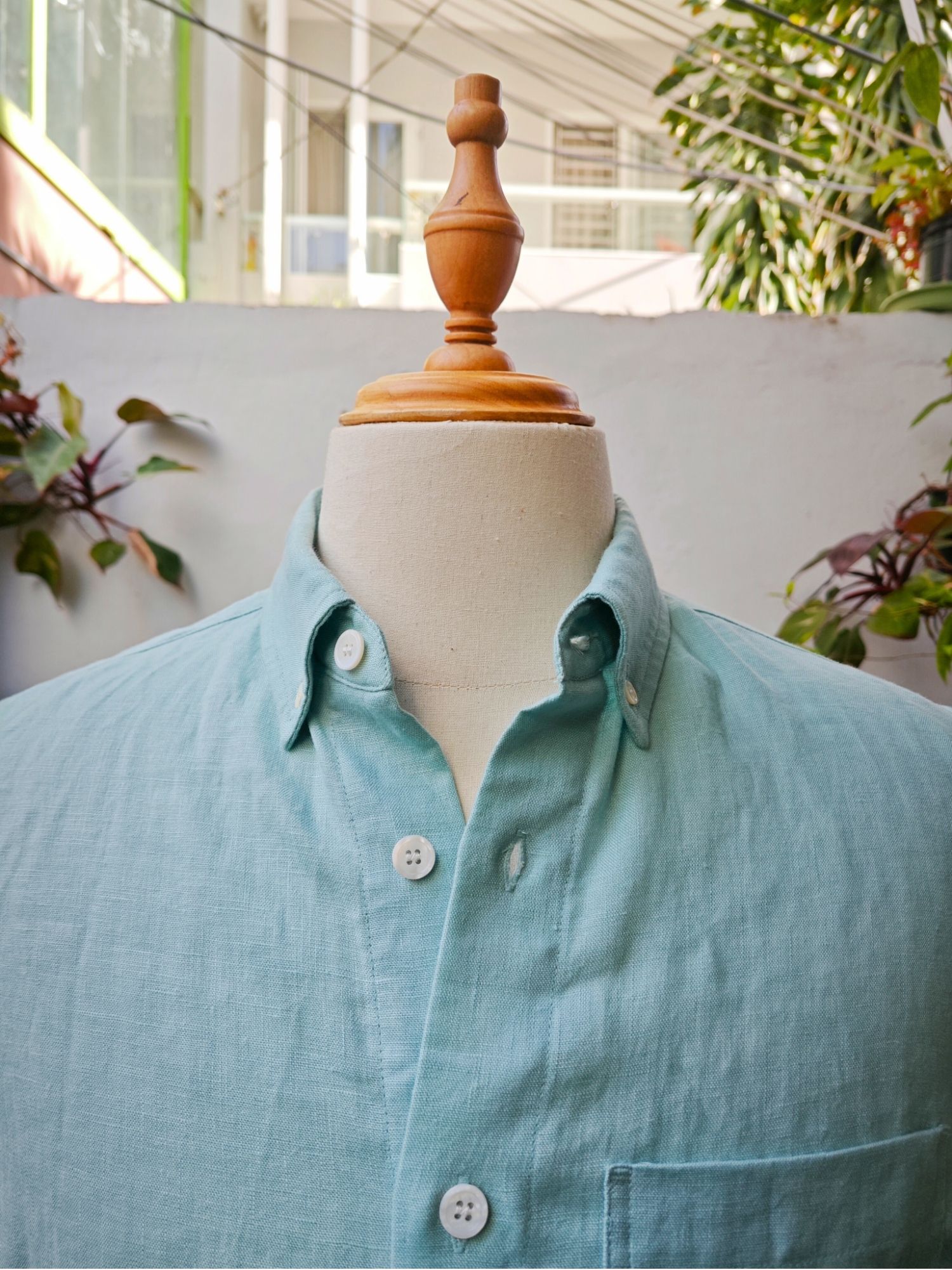 Sơ mi 100% linen tay ngắn cổ kiểu Đức_thumbnail_2